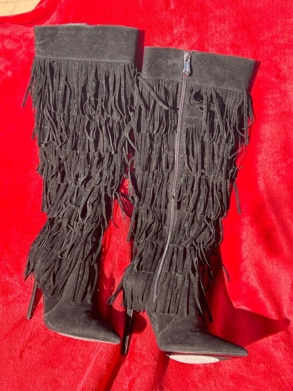 Cape Robbin Artena By 1 Fringe Stiletto Knee High Boots Women's Size 6